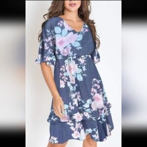 Egs California floral knee length dress S